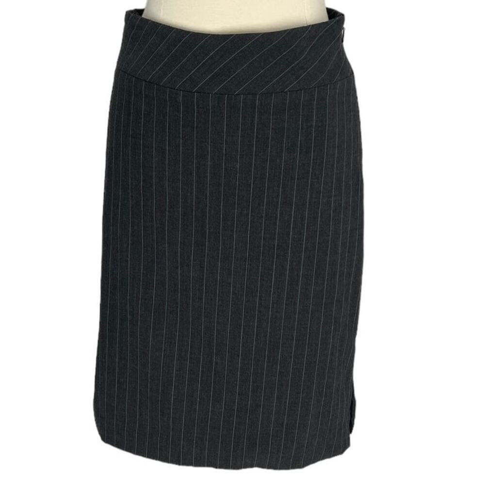BANANA REPUBLIC Wool Grey Classic Striped Pencil Skirt SZ 4